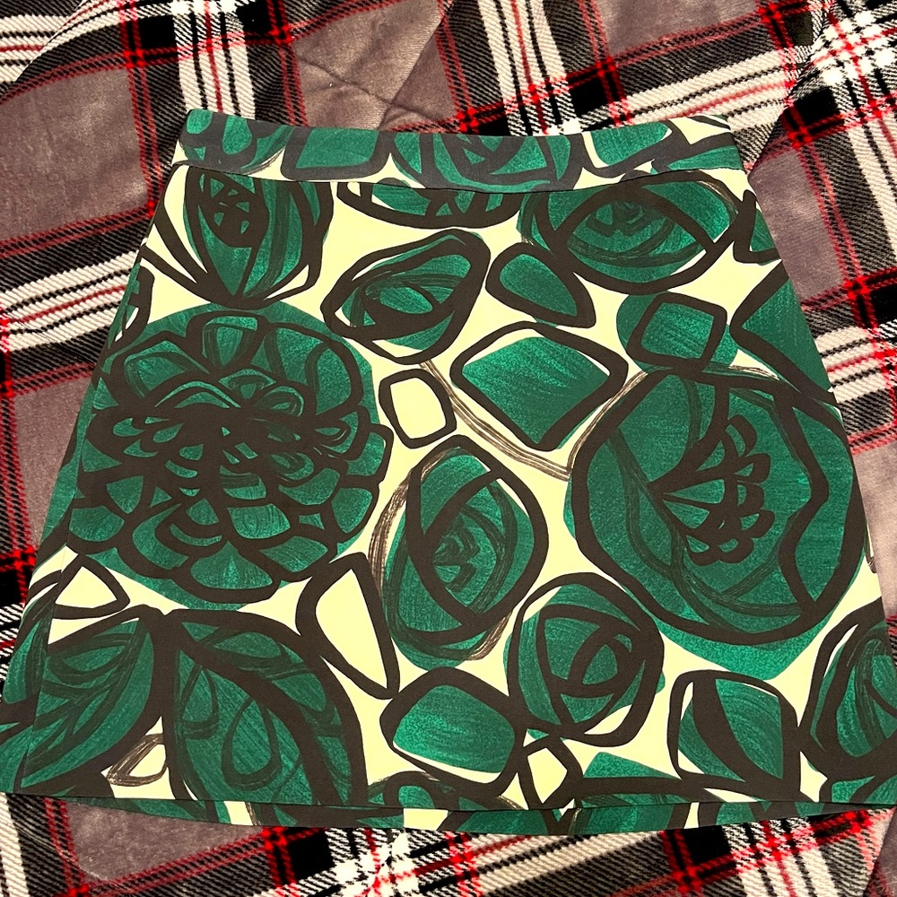 Zara artsy floral mini skirt